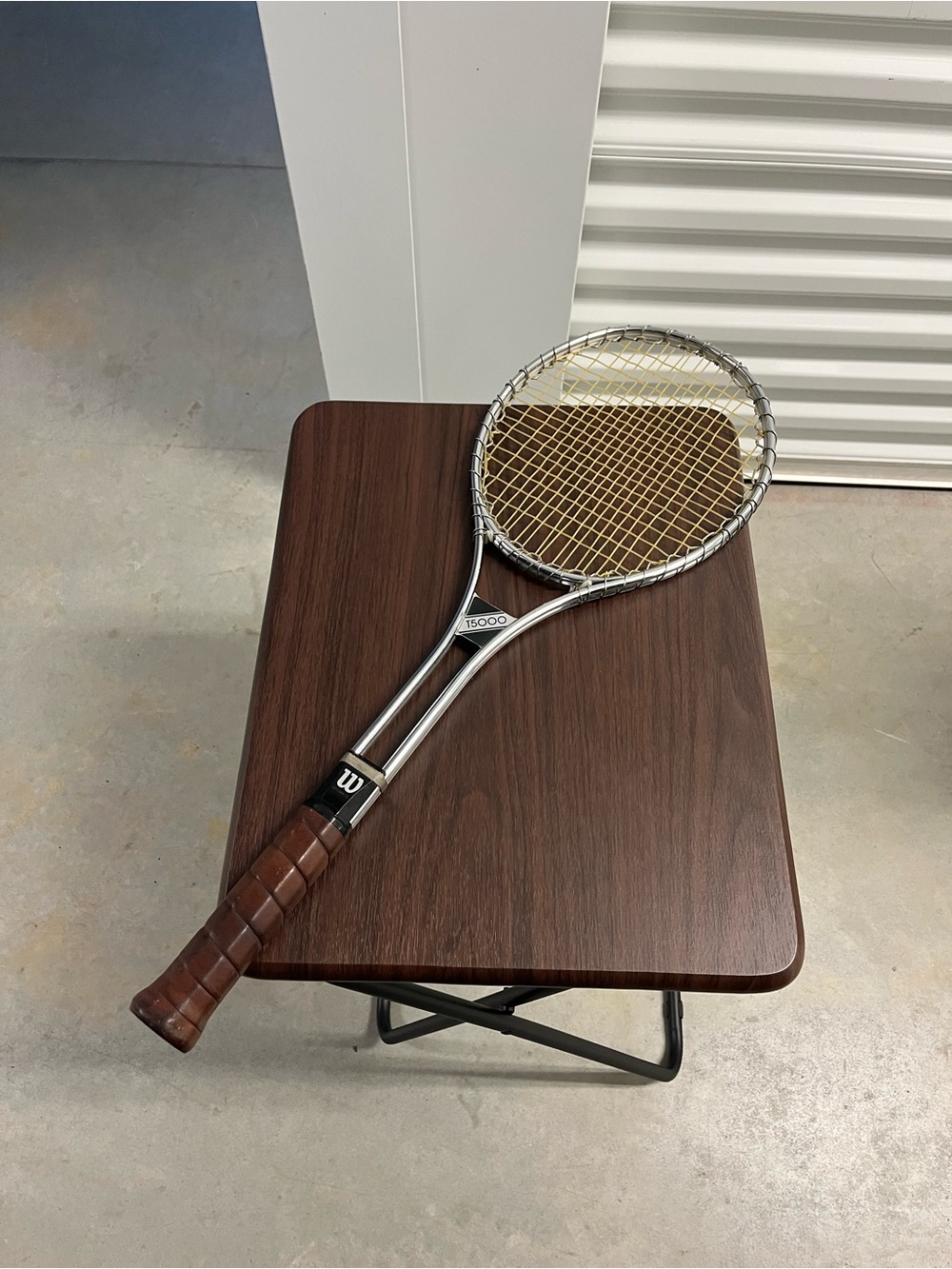 Vintage Wilson T5000 Steel Tennis Racquet 4 1/2 Medium Leather Grip USA